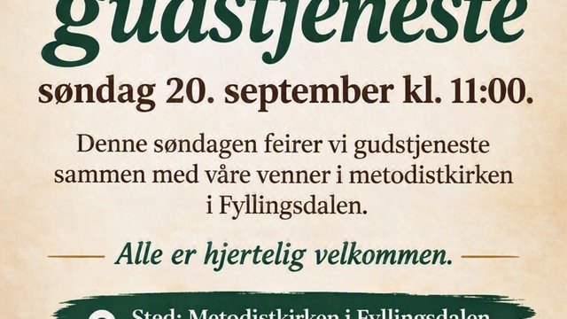 Gudstjeneste 20. september 2026